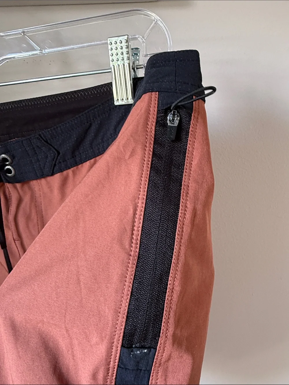 Men's Rust Swim Shorts with Black Trim Unlined Bathing Trunks Medium